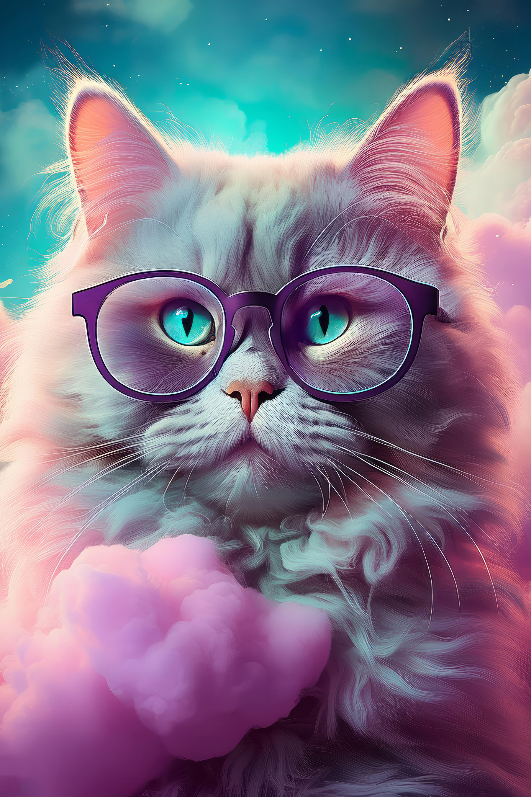 Cat wearing glasses