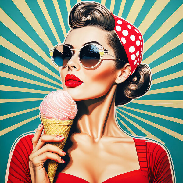 Woman holding an ice cream cone Woman holding an ice cream cone