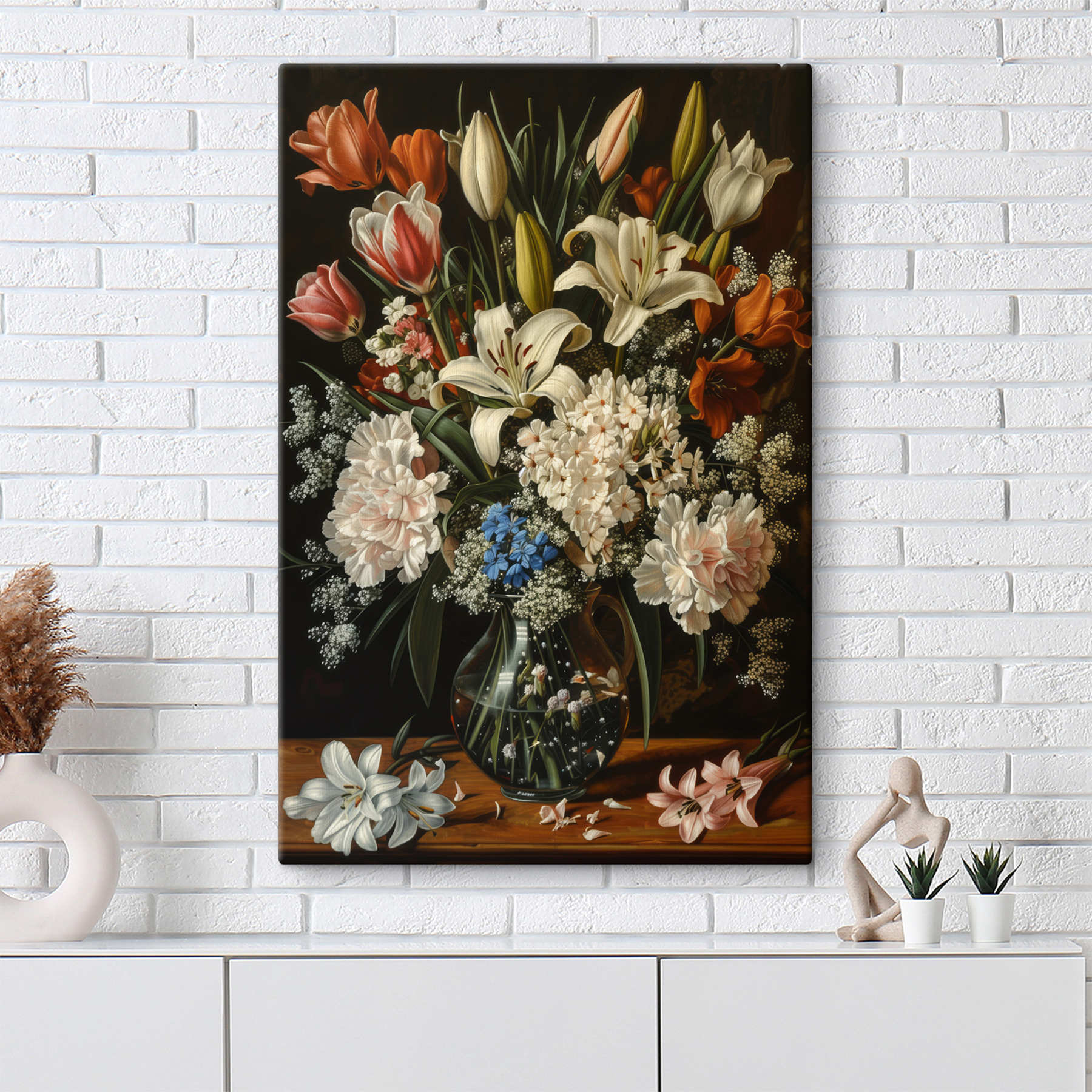 Painting of flowers in a vase Painting of flowers in a vase
