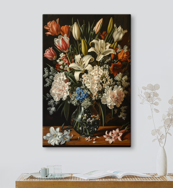 Painting of flowers in a vase Painting of flowers in a vase
