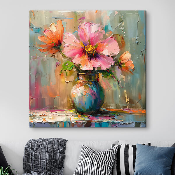 Painting of flowers in a vase