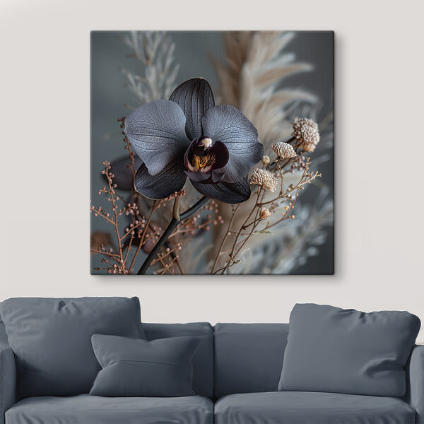 Quadri Quadri Fiore nero con fiori bianchi (COD: s40661)