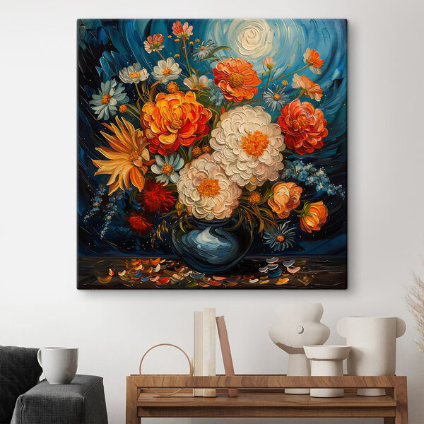 Painting of flowers in a vase