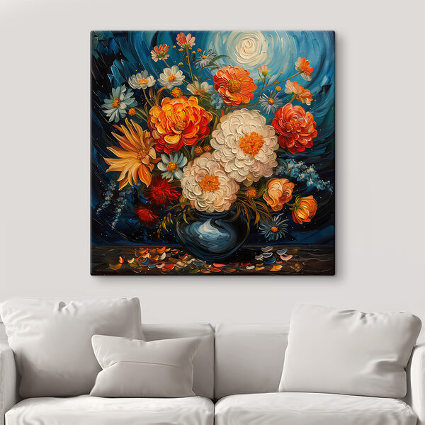 Painting of flowers in a vase