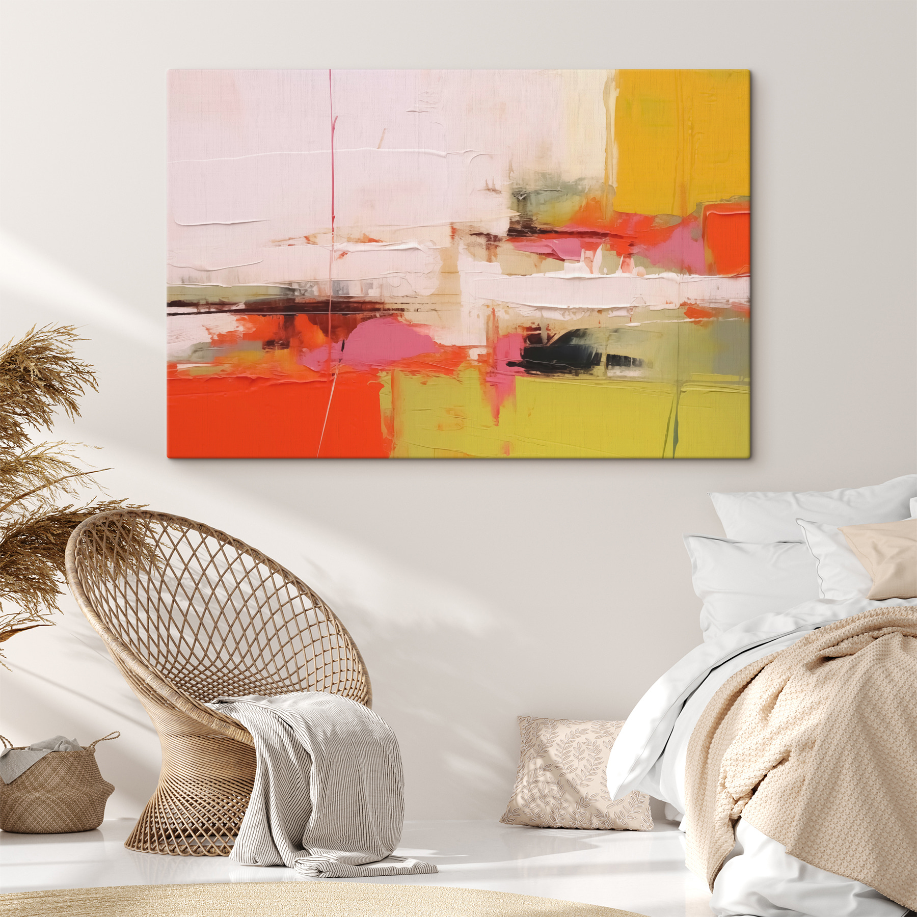 Painting of a colorful wall