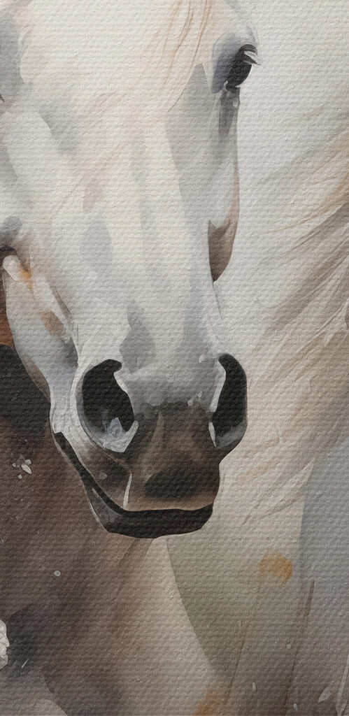 Painting of horses with flowers
