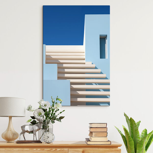White stairs outside a building