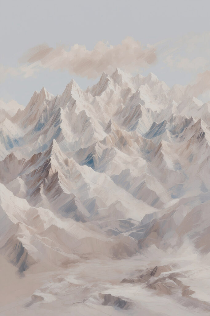 Mountain range with snow