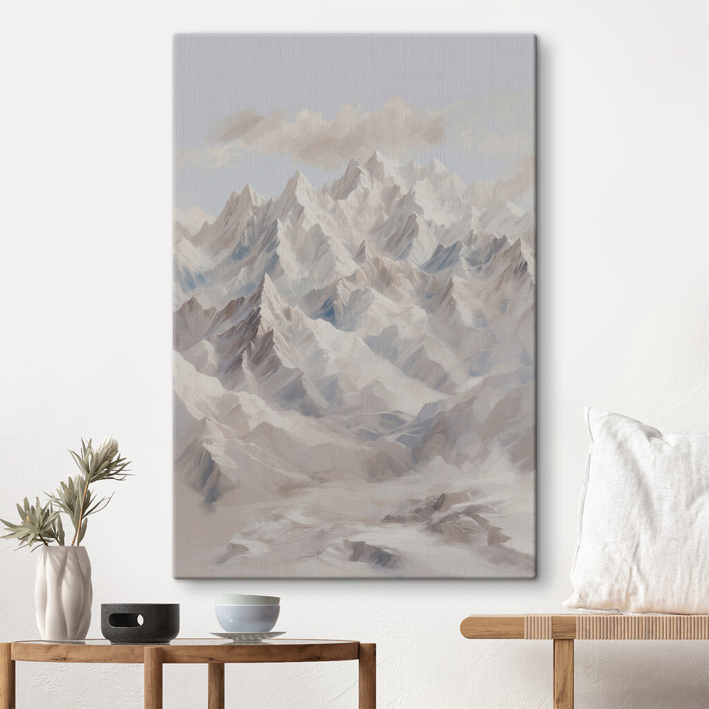 Mountain range with snow