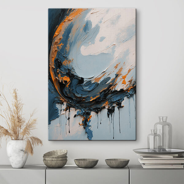 Quadri Dipinto realizzato con colori blu e arancione (COD: s40646) Quadri Quadri Dipinto realizzato con colori blu e arancione (COD: s40646)