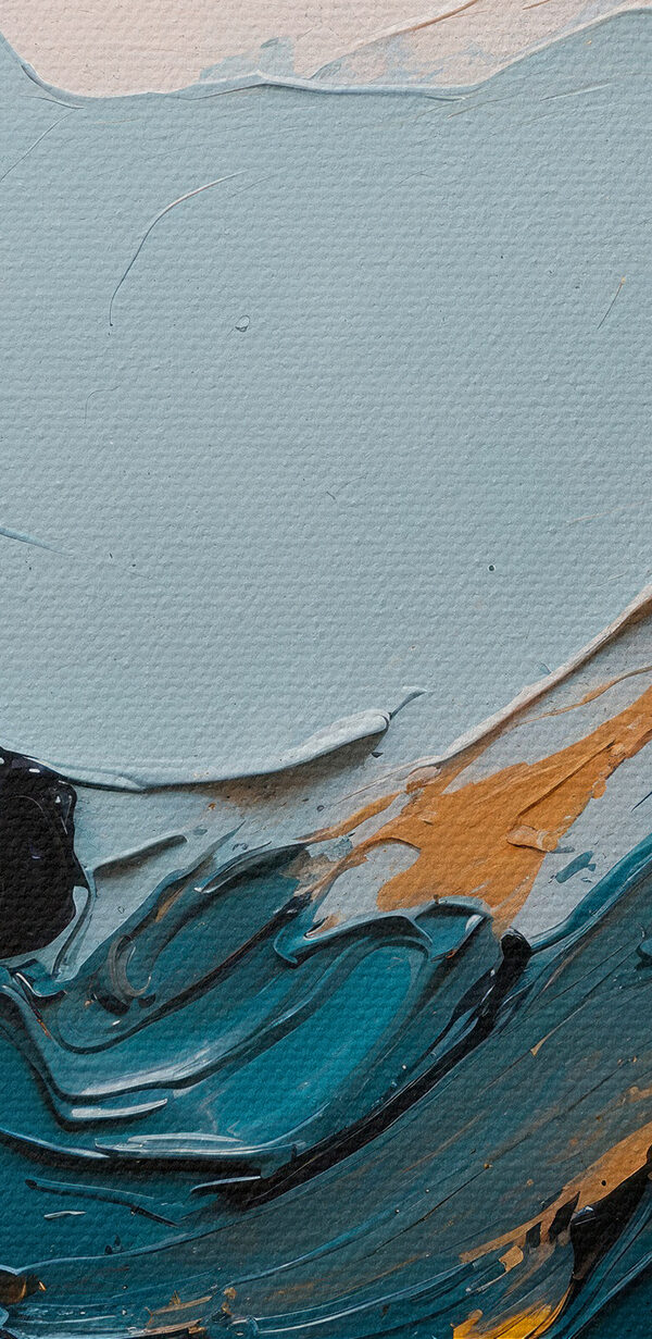 Painting of blue and orange paint Painting of blue and orange paint
