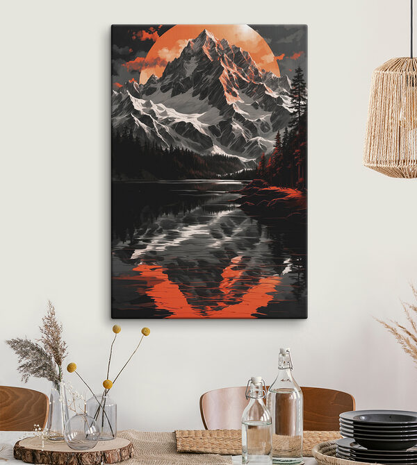 Quadri Lago con alberi e montagne sullo sfondo (COD: s40696) Quadri Quadri Lago con alberi e montagne sullo sfondo (COD: s40696)