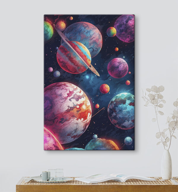 Quadri Quadri Pianeti colorati nello spazio (COD: s40698)