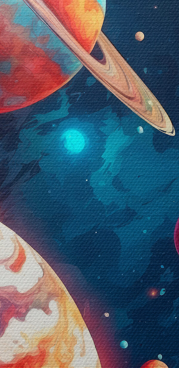Colorful planets in space Colorful planets in space