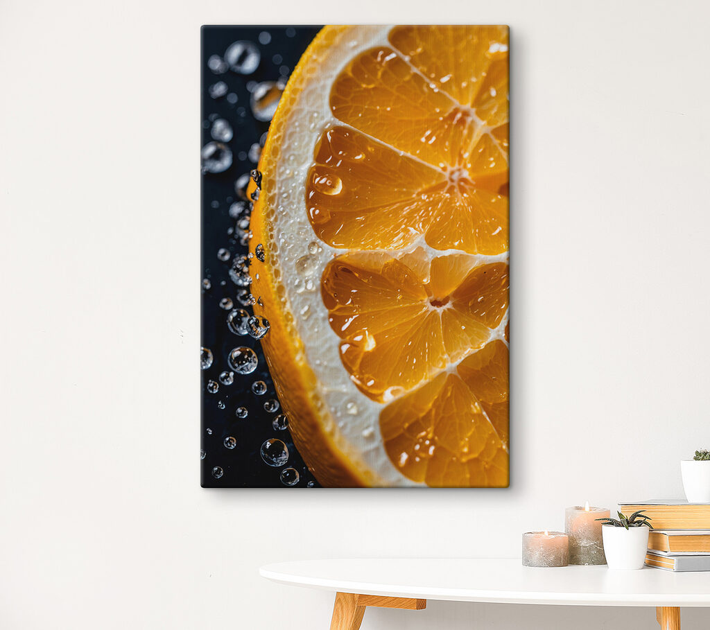 Close up of a slice of orange