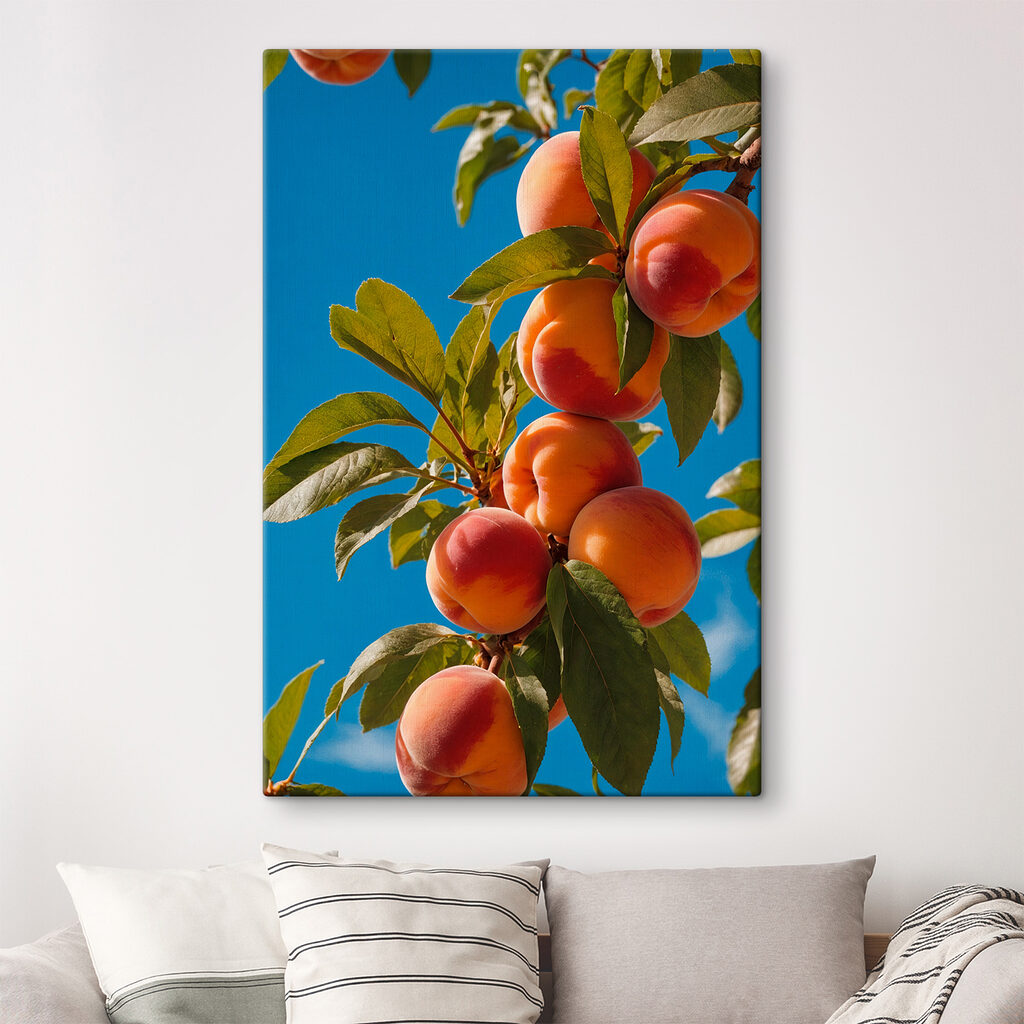 Group of peaches on a tree Group of peaches on a tree