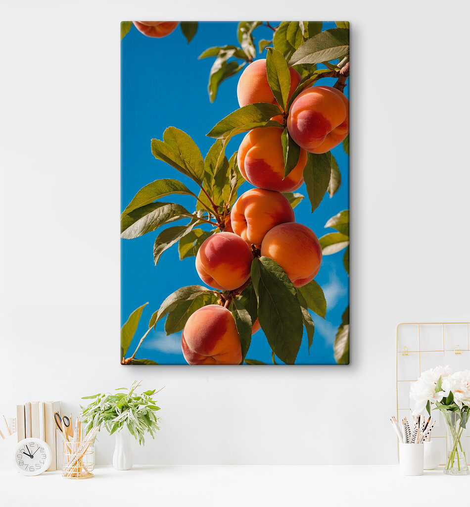 Group of peaches on a tree Group of peaches on a tree