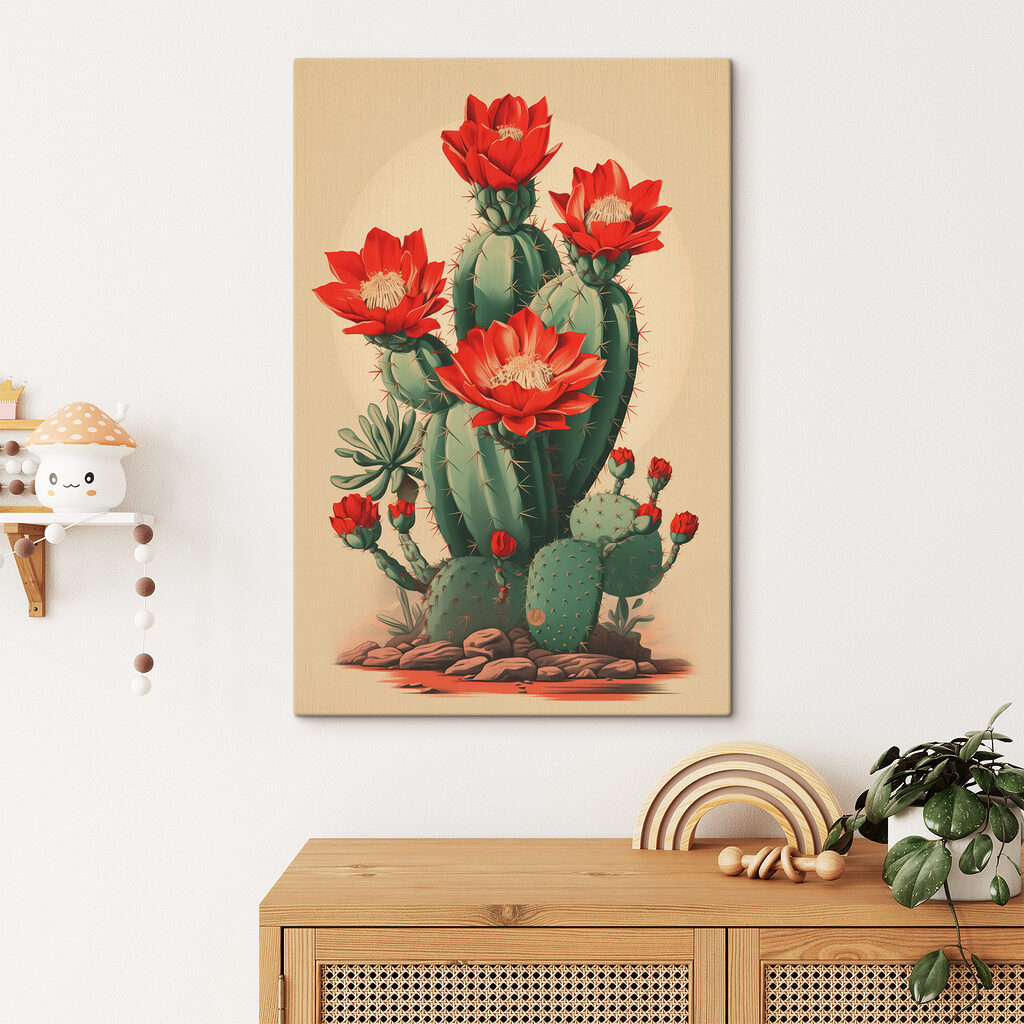 Cactus with red flowers Cactus with red flowers