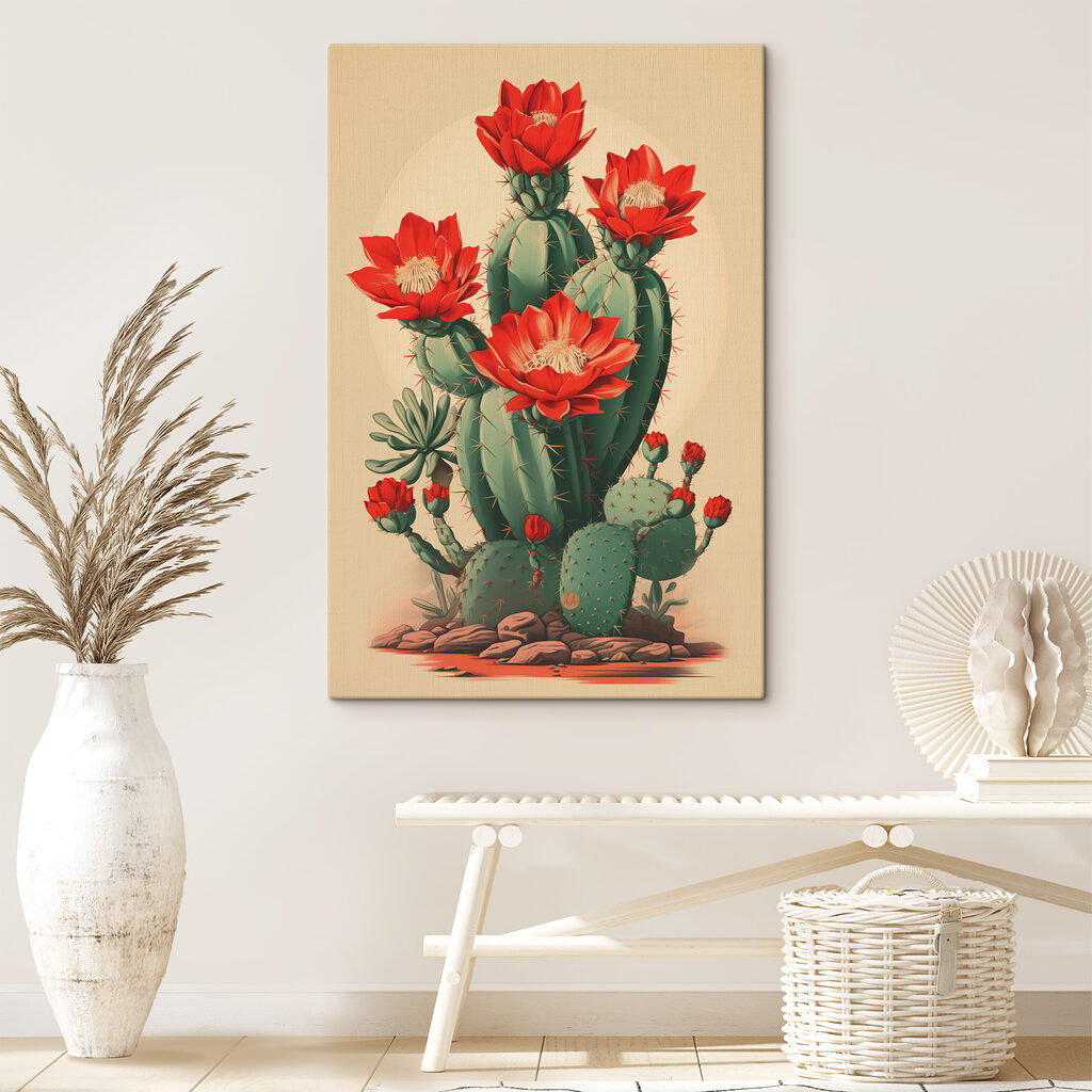 Cactus with red flowers Cactus with red flowers