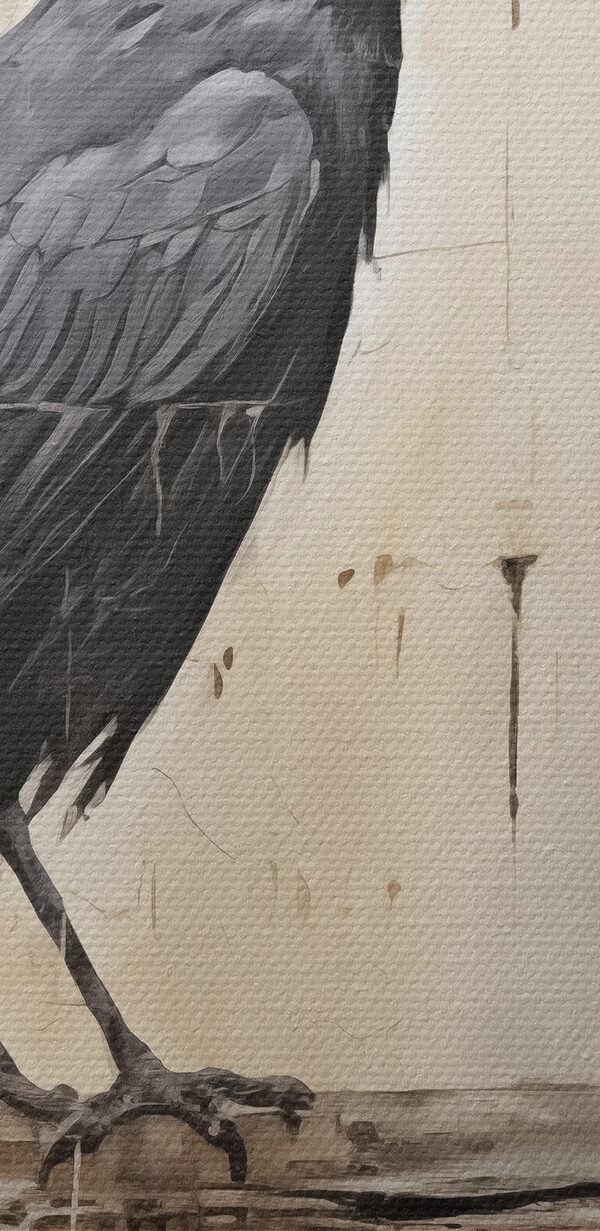 Painting of a bird on a branch Painting of a bird on a branch