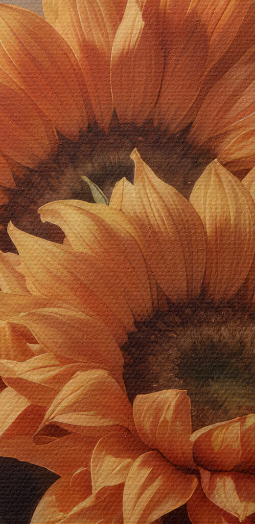 Woman holding sunflowers