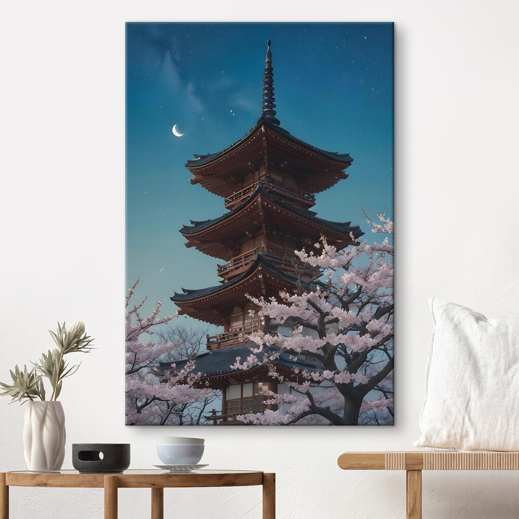 Pagoda with cherry blossoms Pagoda with cherry blossoms