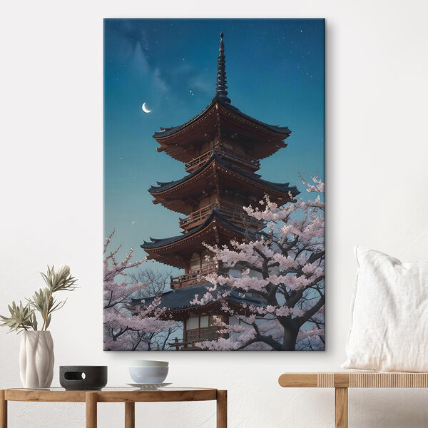 Pagoda with cherry blossoms Pagoda with cherry blossoms
