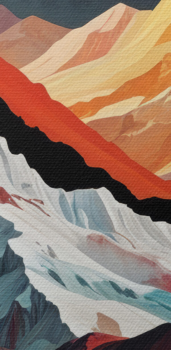Mountain range with a red moon Mountain range with a red moon