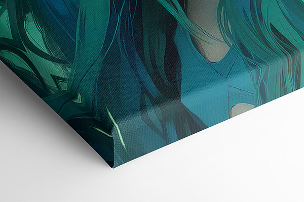 Woman with green hair and a blue bird Woman with green hair and a blue bird