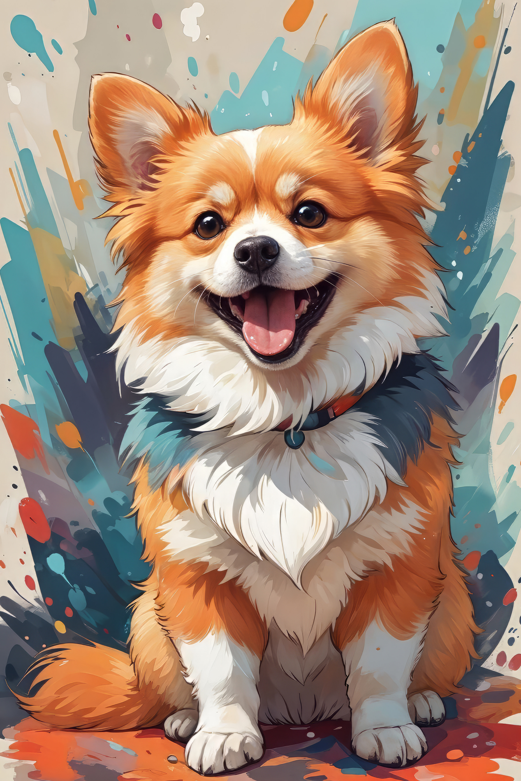 Dog with its mouth open