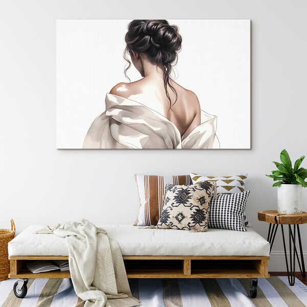 Woman with her hair pulled back