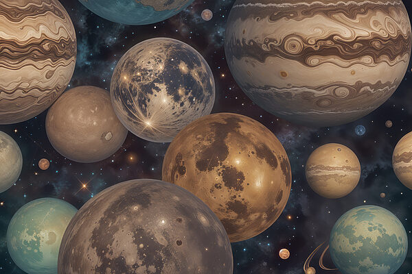 Group of planets in space