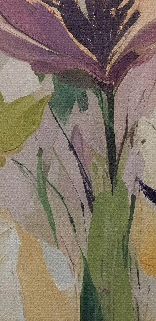 Painting of flowers on a canvas Painting of flowers on a canvas
