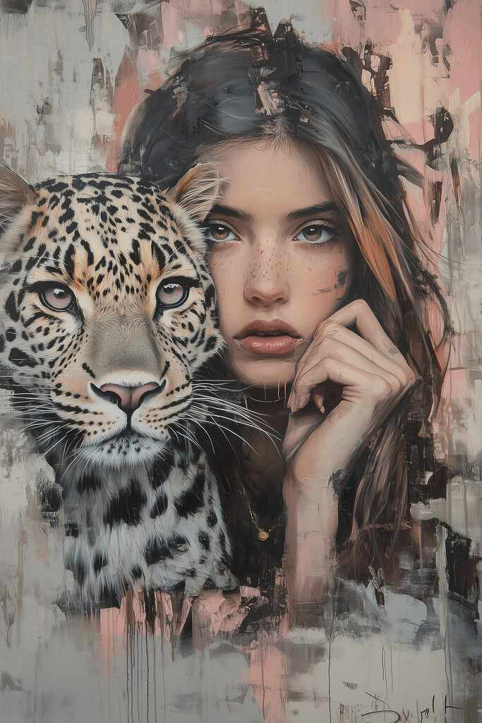 Woman with a leopard Woman with a leopard