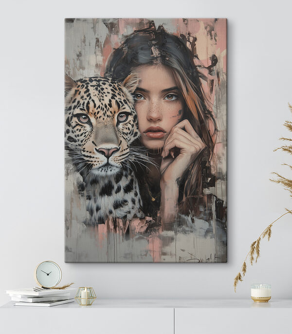 Quadri Una donna con un leopardo (COD: s40821) Quadri Quadri Una donna con un leopardo (COD: s40821)