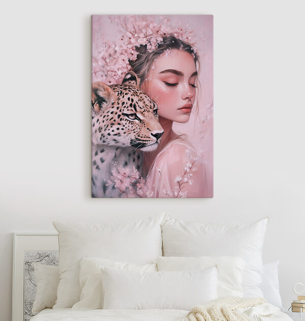 Woman with a cheetah Woman with a cheetah