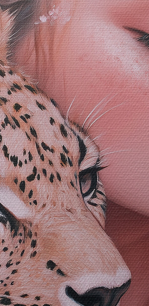 Woman with a cheetah Woman with a cheetah