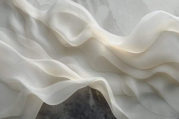 White fabric with wavy folds