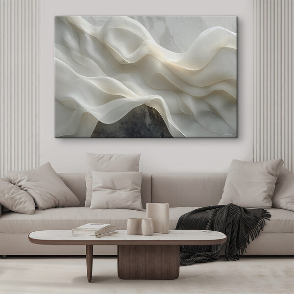 White fabric with wavy folds