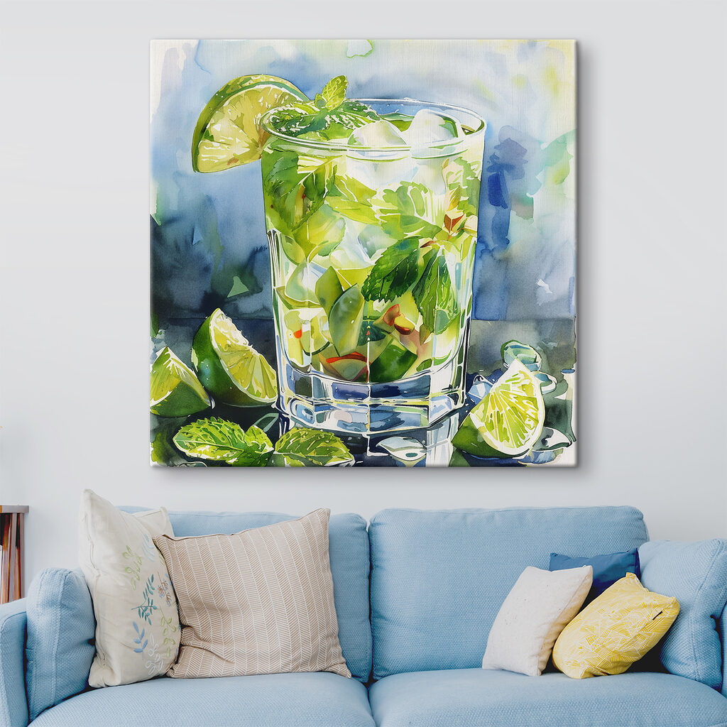 Glass of water with limes and mint leaves Glass of water with limes and mint leaves
