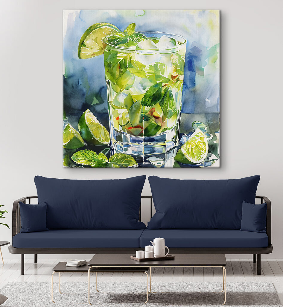 Glass of water with limes and mint leaves Glass of water with limes and mint leaves