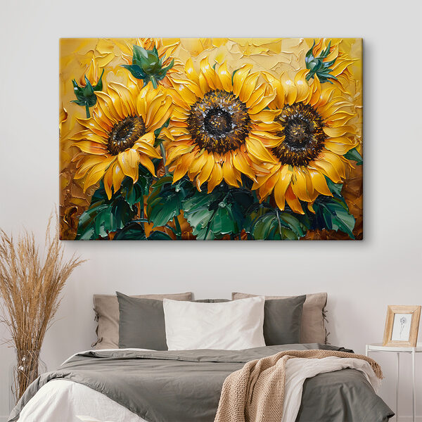 Quadri Quadri Primo piano di un dipinto raffigurante dei girasoli (COD: s40787)