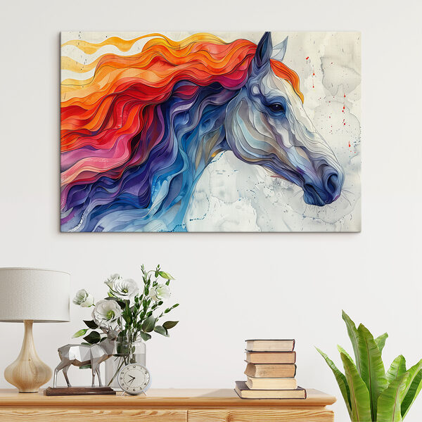 Quadri Dipinto raffigurante un cavallo dal manto colorato (COD: s40791) Quadri Quadri Dipinto raffigurante un cavallo dal manto colorato (COD: s40791)