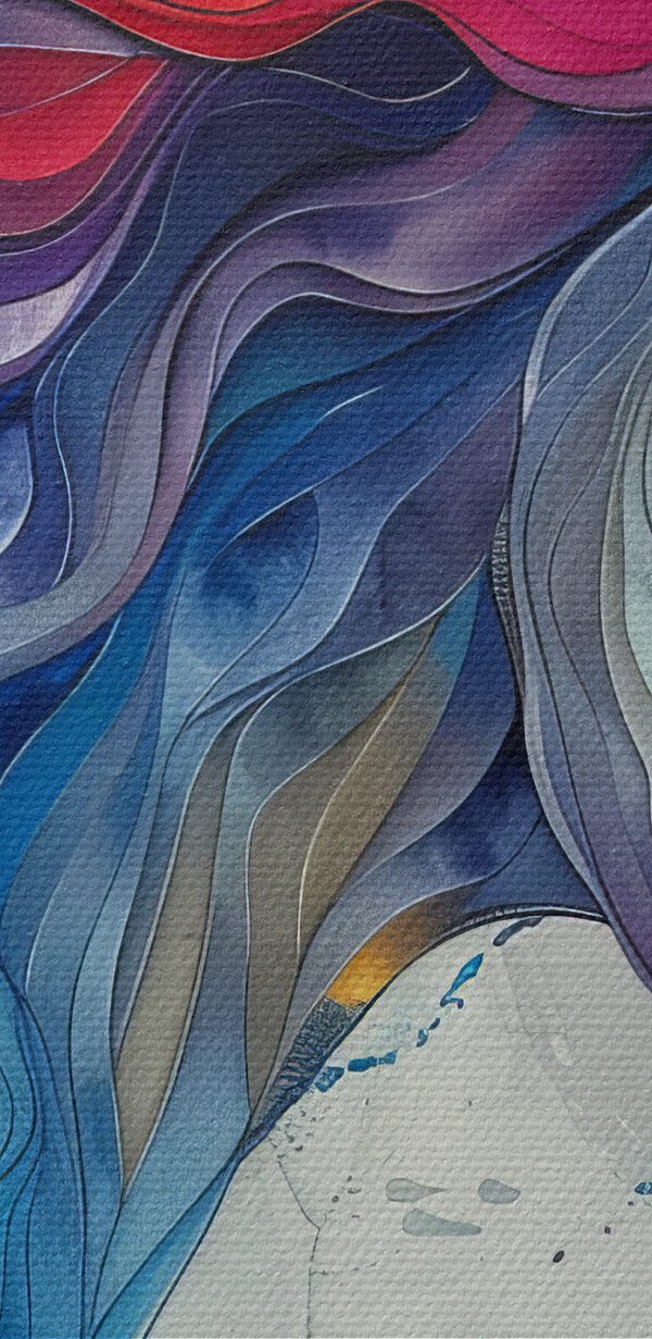 Painting of a horse with colorful hair Painting of a horse with colorful hair