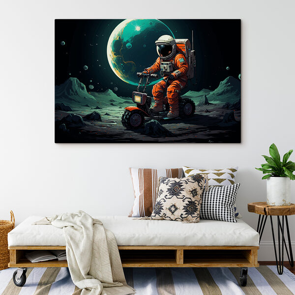 Quadri Un astronauta su uno scooter sulla Luna (COD: s40837) Quadri Quadri Un astronauta su uno scooter sulla Luna (COD: s40837)