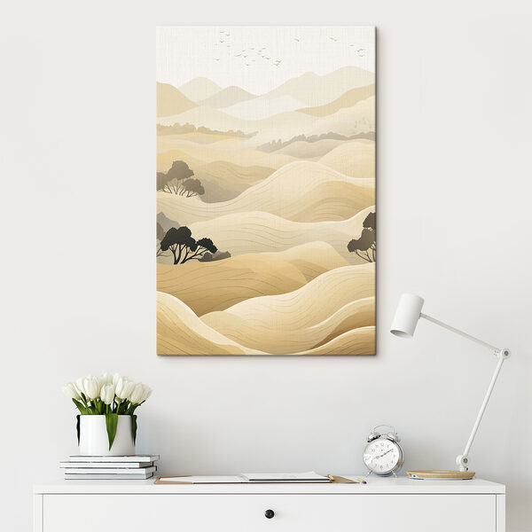 Landscape of hills with trees