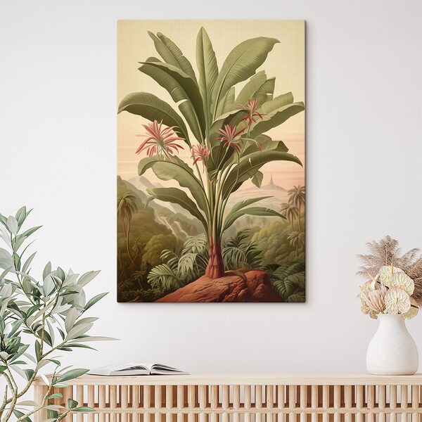 Quadri Quadri Pianta di grandi dimensioni con fiori e foglie (COD: s40878)