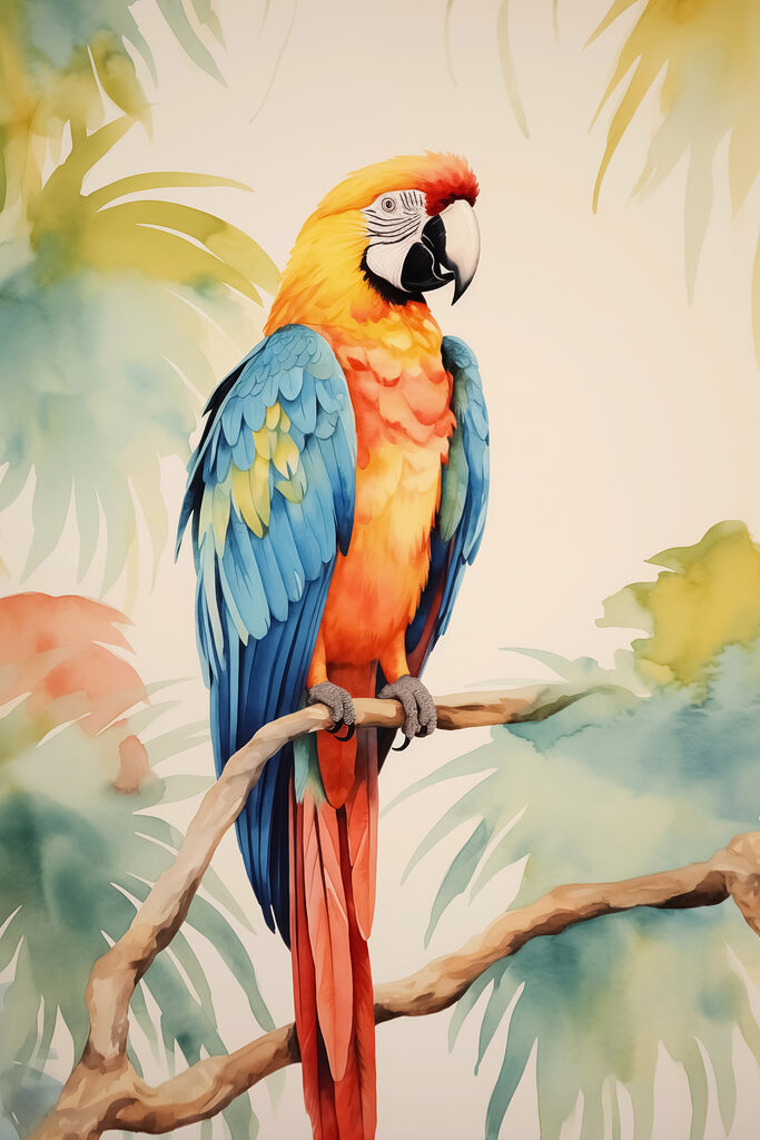 Colorful bird on a branch Colorful bird on a branch
