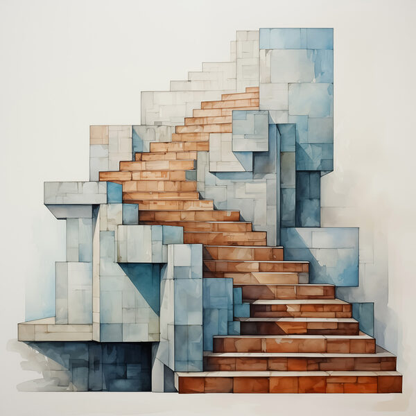 Watercolor of a staircase Watercolor of a staircase