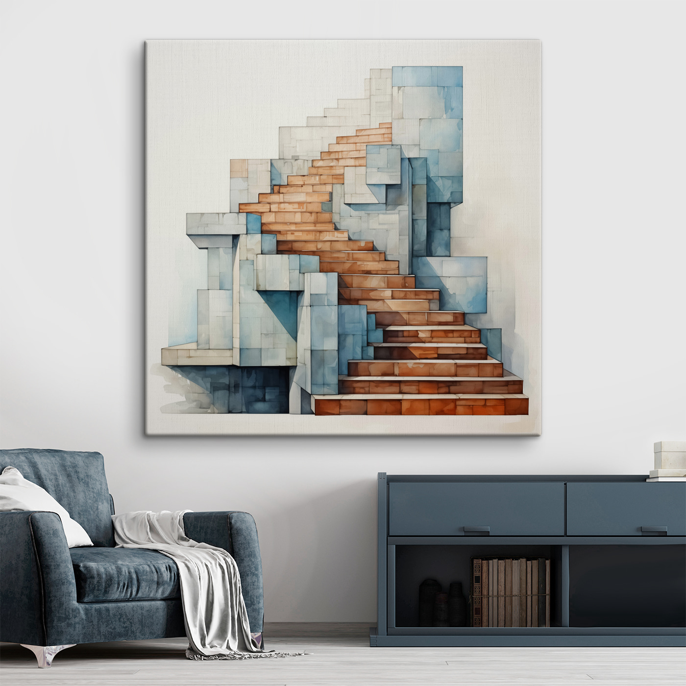 Watercolor of a staircase Watercolor of a staircase
